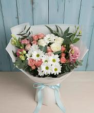 Букет цветов из:  Розы, Лизиантусы и Хризантемы в городе Бор