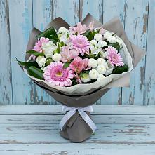 Букет цветов из:  Герберы, Альстромерии и Хризантемы в городе Бор