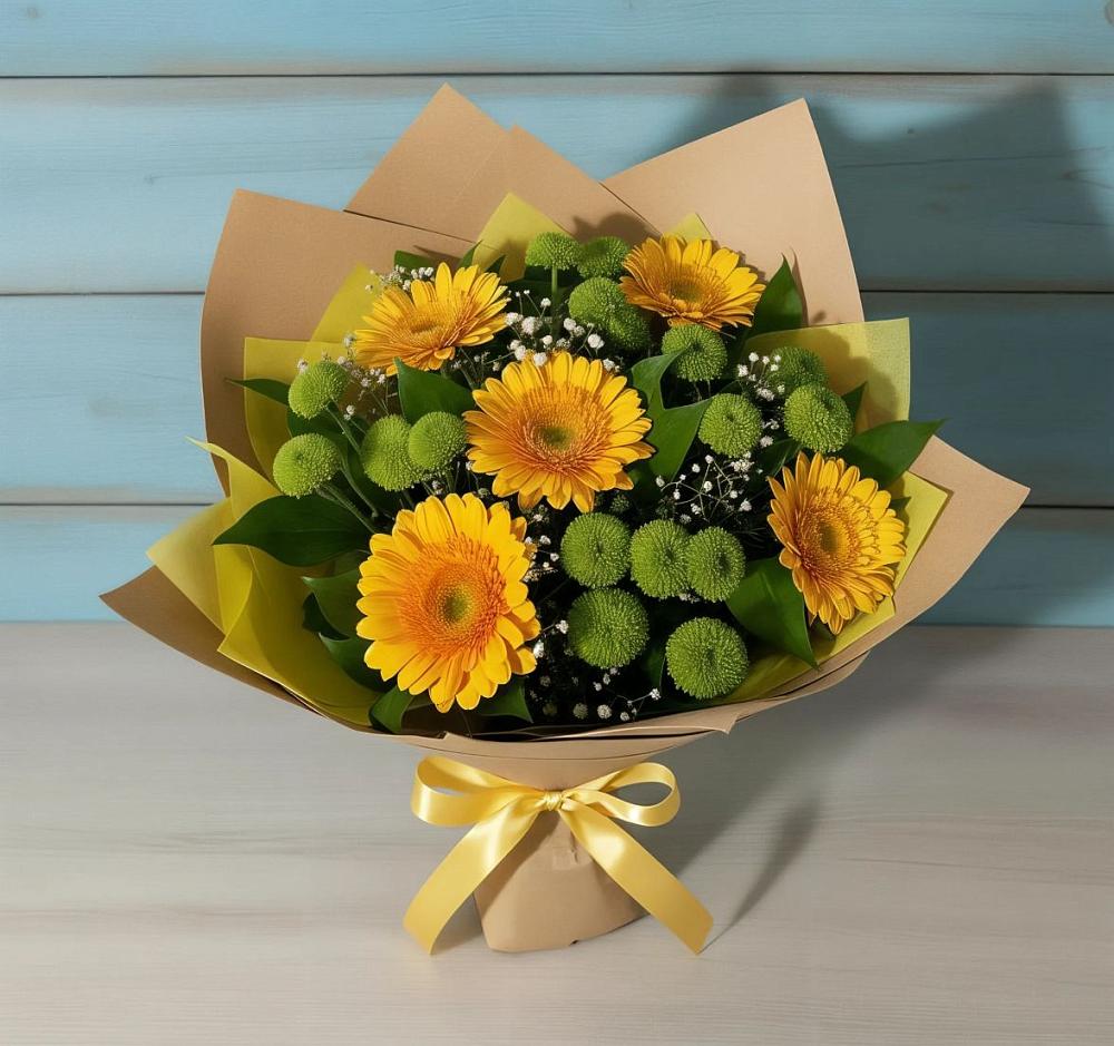 Букет цветов из: Герберы и Хризантемы в городе Бор