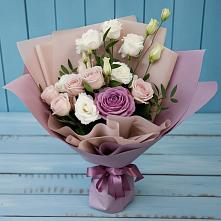 Букет цветов из:  Розы и Лизиантусы #REPLACE_PRED# городе Бор