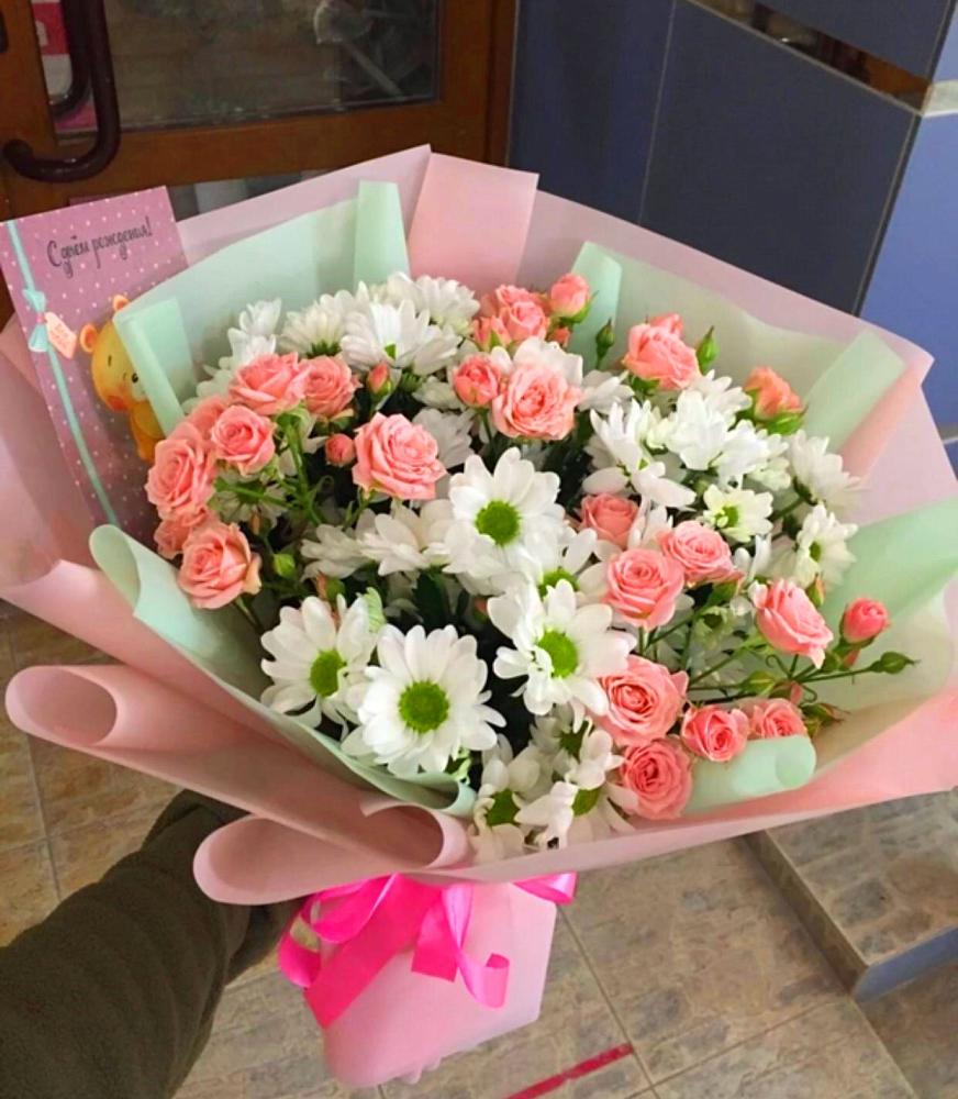 Букет цветов из: Розы и Хризантемы в городе Бор