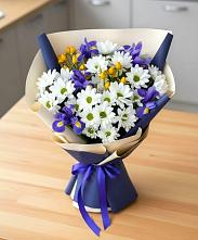 Букет цветов из:  Розы, Ирисы и Хризантемы в городе Бор