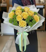 Букет цветов из:  Хризантемы и Розы #REPLACE_PRED# городе Бор