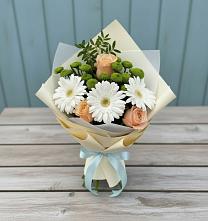 Букет цветов из:  Герберы, Розы и Хризантемы #REPLACE_PRED# городе Бор