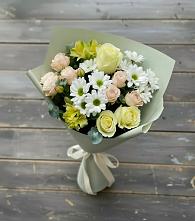 Букет цветов из:  Альстромерии, Розы и Хризантемы в городе Бор