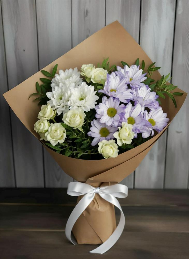 Букет цветов из: Хризантемы и Розы в городе Бор