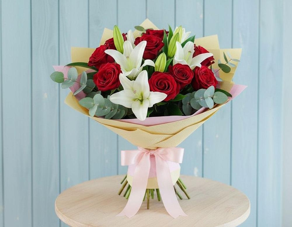 Букет цветов из: Лилии и Розы в городе Бор